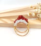 Cluster Ring Set - Red Garnet & White Lustre Rings - Special Occasion   - Image 2