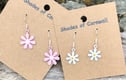Enamelled sea&beach earrings 