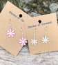 Hand enamelled daisy earrings 
