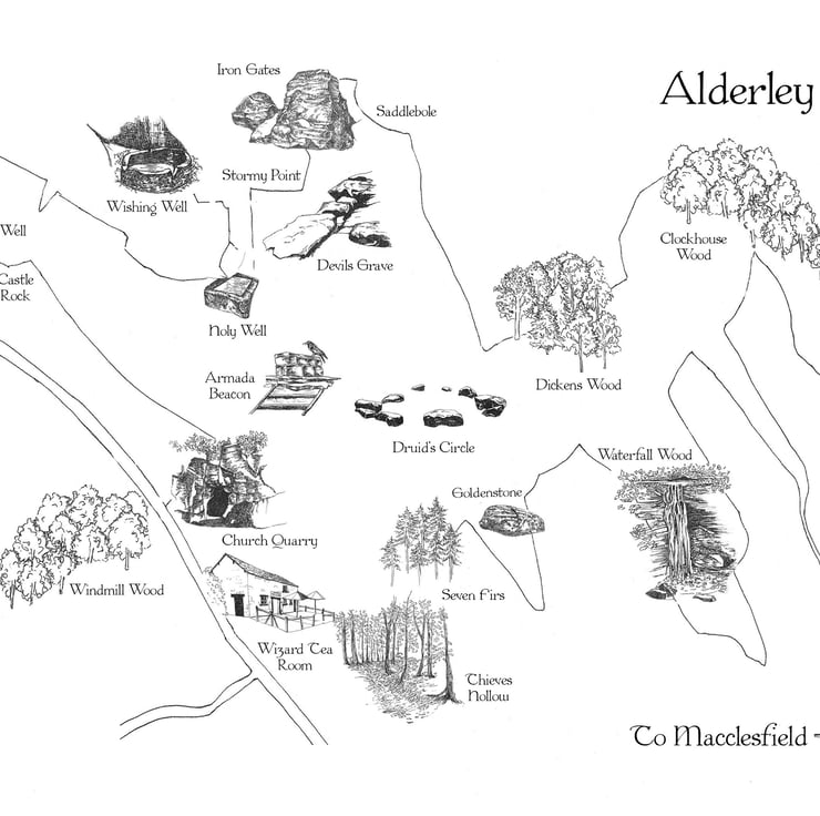 Alderley Edge Map Folksy