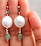 Freshwater Pearl Earrings, Sterling Silver Gemstone Jewellery - Image 2