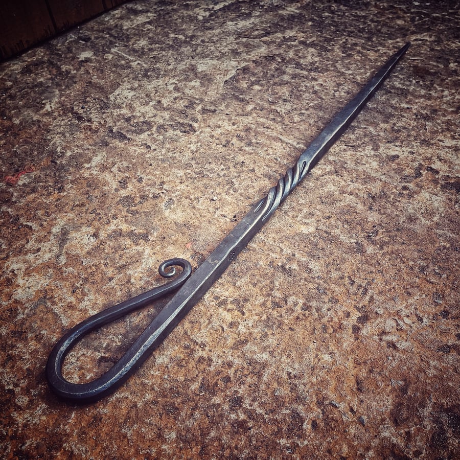 Hand Forged Shepherds Crook Fire Poker
