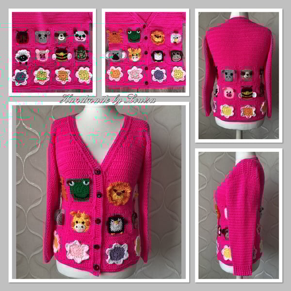 Hot pink fun cardigan