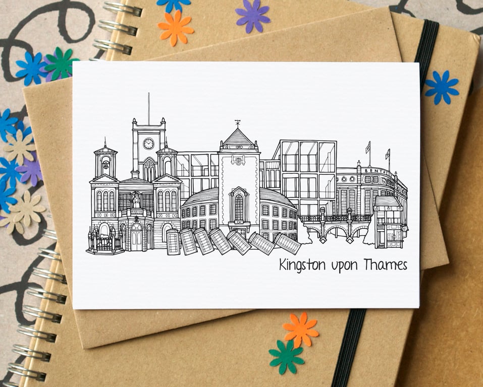 Kingston upon Thames Skyline Greetings Card