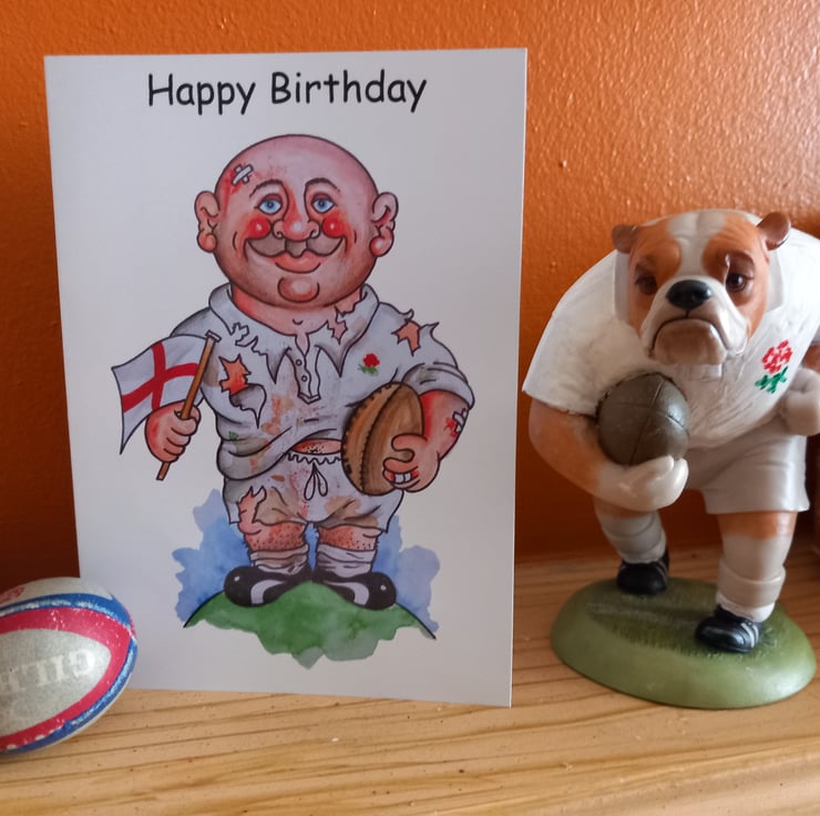 England Rugby Card - A Rucking Good Game - Folksy