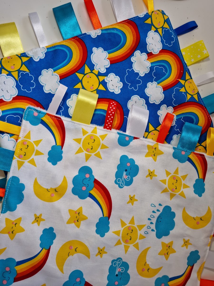 Bright Rainbows tag blankets