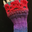 Red wrist warmer gloves