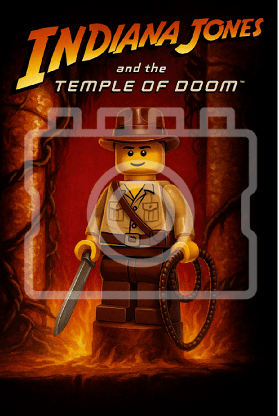 INDIANA JONES: TEMPLE OF DOOM - LEGO-Inspired A4 Movie Poster - Ready to Frame
