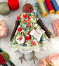 Bobbin,  A  Tiny Hand Embroidered Robin Folk Art Doll - Image 2