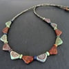 Czech Glass Necklace,Tribal Style Necklace,Bunting Shape Beads,Ladies Necklace