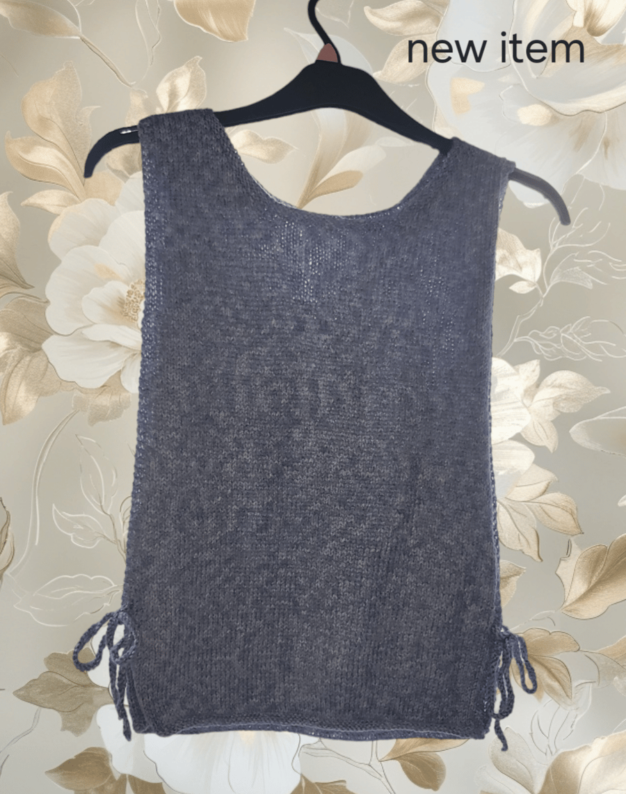 Hand knitted beautiful summer slip over tank top crop top