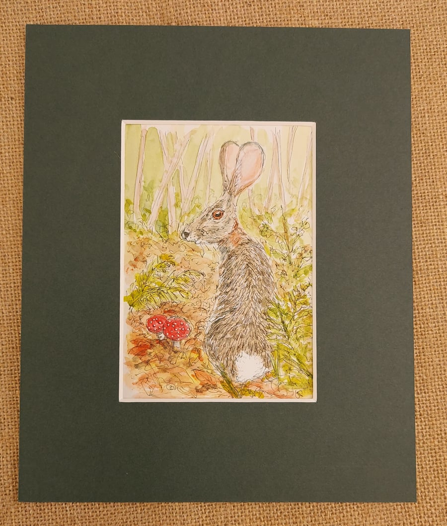 Hare in the woods Original illustration 