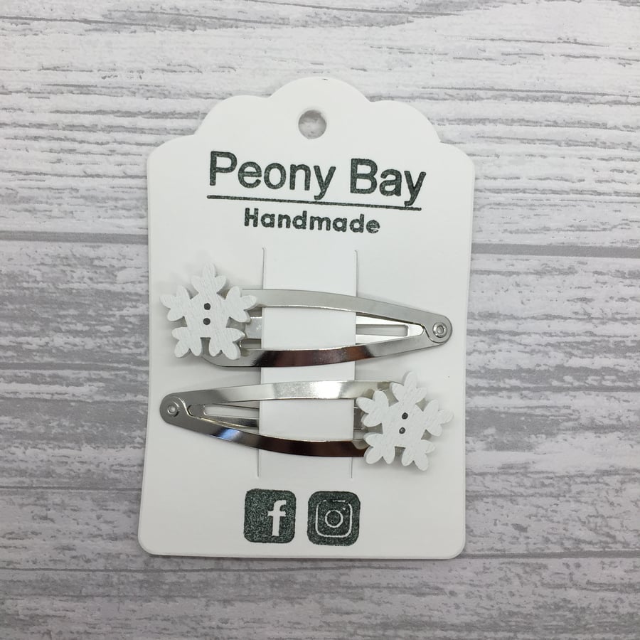 Christmas snowflake hair clips 