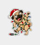 Unique Funny Christmas Gift Tags For Adults, 6pk - Cute Happy Silly Pug Dog