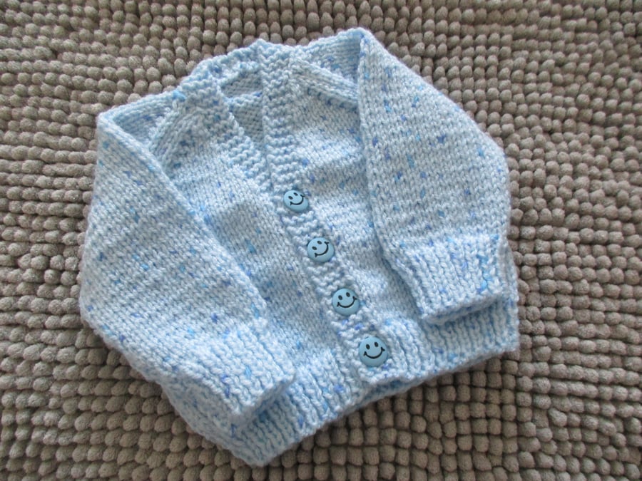 14" Baby Blue V Neck Cardigan