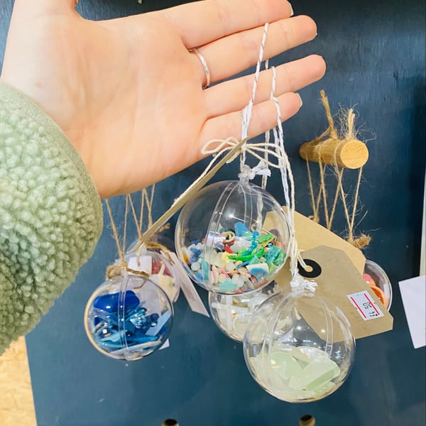3 x Beach Plastic Baubles (for Katherine!)