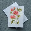 rose original hand painted all occasion blank greetings card ( ref F 40 )
