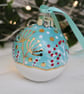 Winter wildflower ceramic Christmas bauble - Image 2