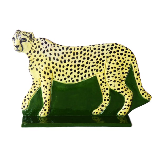 Cheetah Ceramic Ornament - Handmade