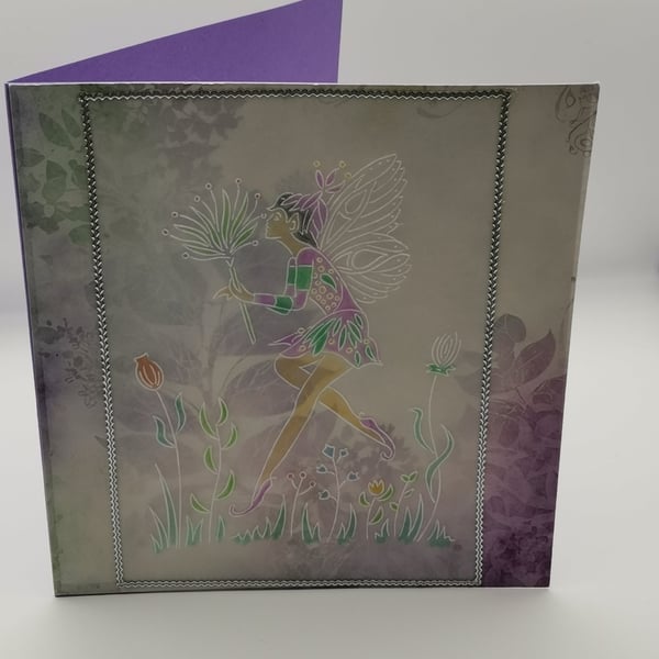 Handmade Embossed Fairy Card - Blank Birthday Card - Card For All Occasions 