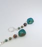 Artisan Teal Agate Dizi Agate & African Turqoise Earth  Drop Earrings  - Image 6
