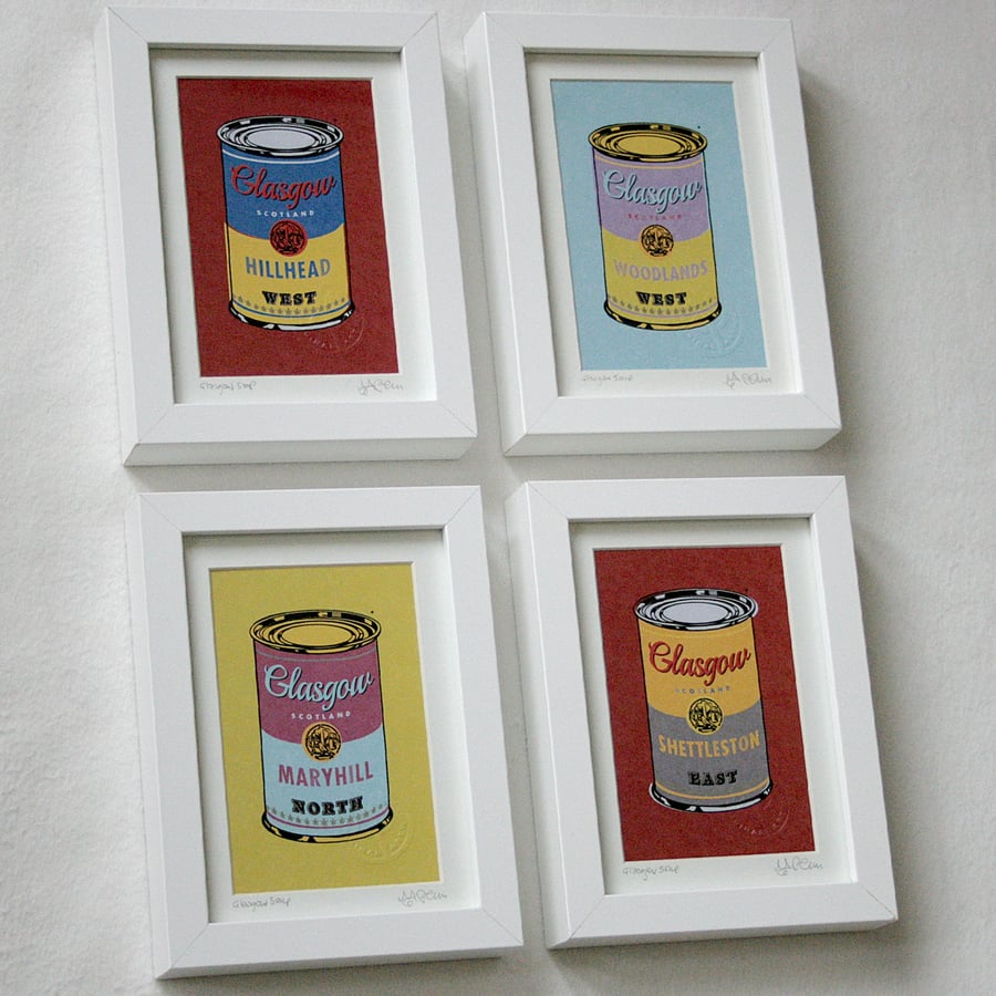 Glasgow Soup - individual, small framed set of four