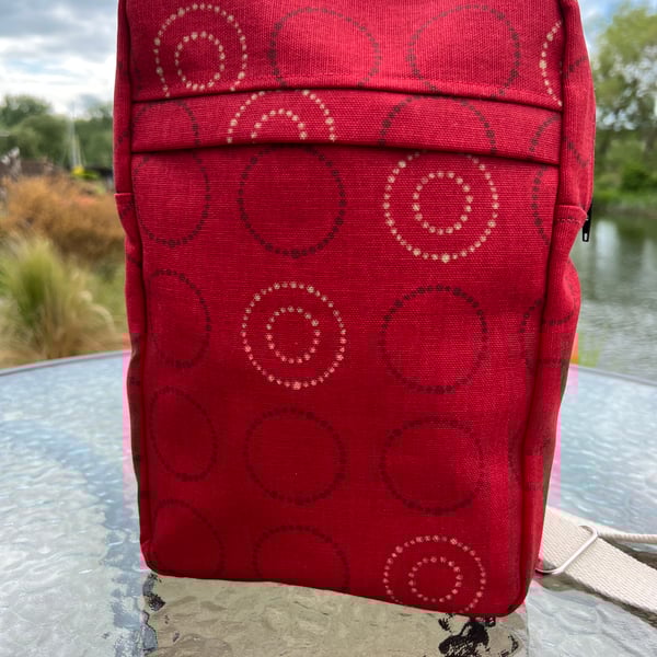 Red canvas Sandhill sling bag
