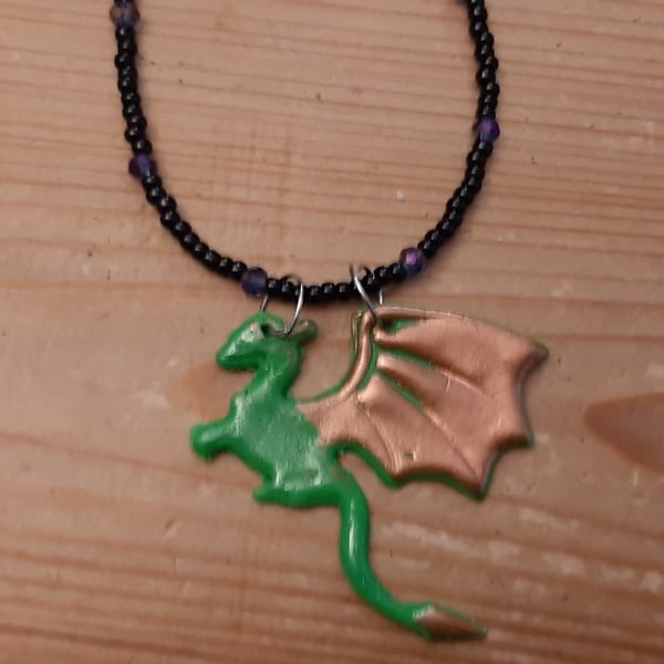 Green Dragon Pendant Necklace