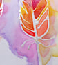 3 Shiny Feathers an original PAINTING on SILK - Image 7
