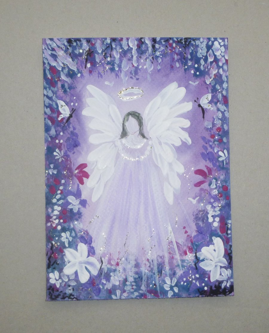 original art hand painted healing angel painting ( ref F 876 J6 )