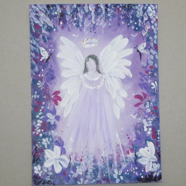 original art hand painted healing angel painting ( ref F 876 J6 )