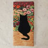 Glasses case - black cat sitting on a fence