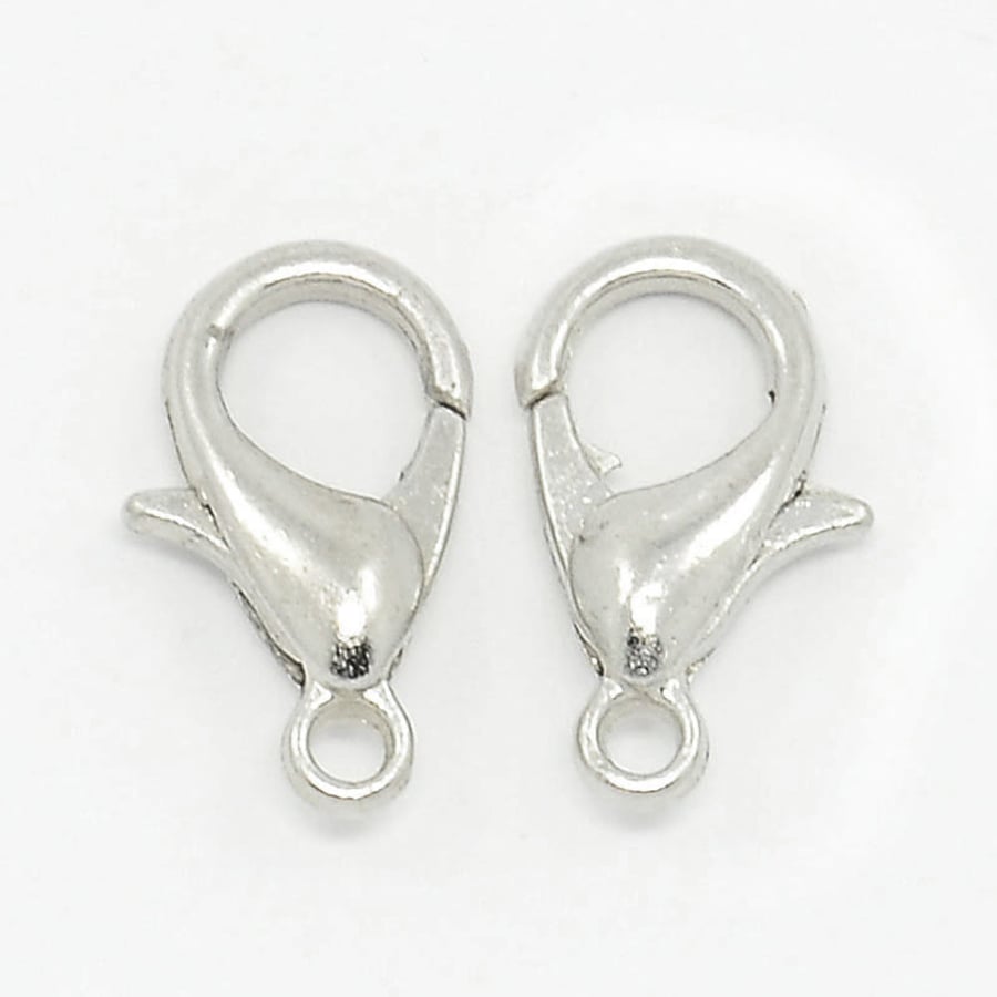 20 x Silver Lobster Claw Clasps 