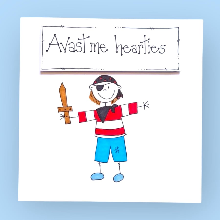 The pirate Whimsical Folk card