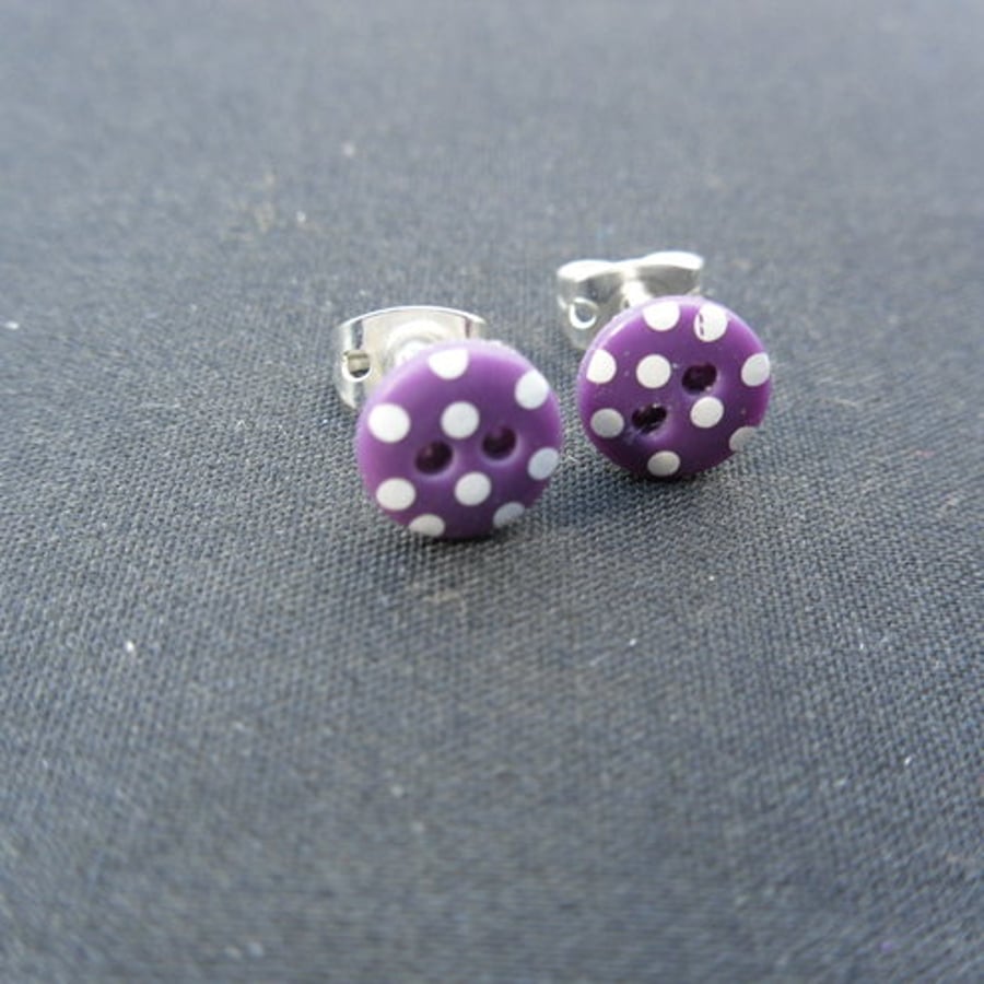 Purple Button Studs