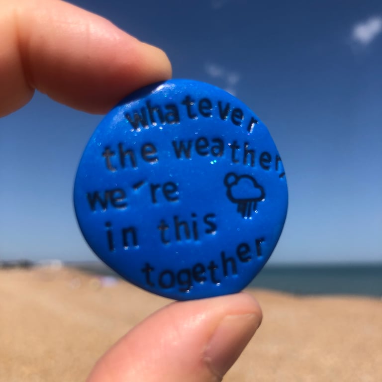 Whatever the weather we’re in this together Pocket Pebble Gift for Encouragement