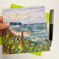 Whitby seascape printed card.