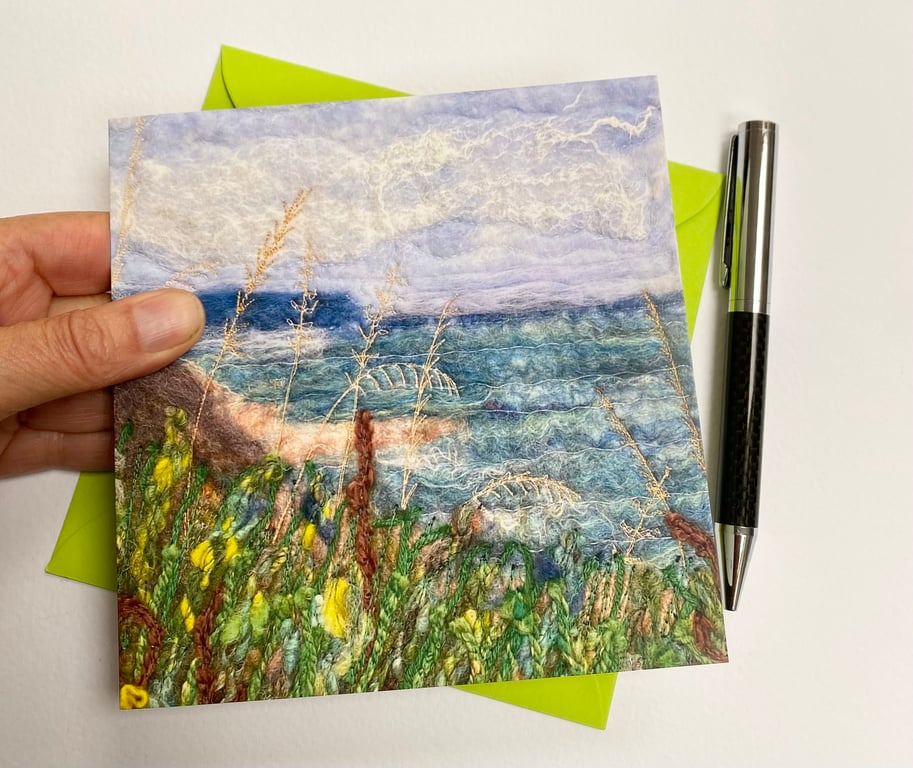 Whitby seascape printed card.