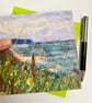 Whitby seascape printed card.