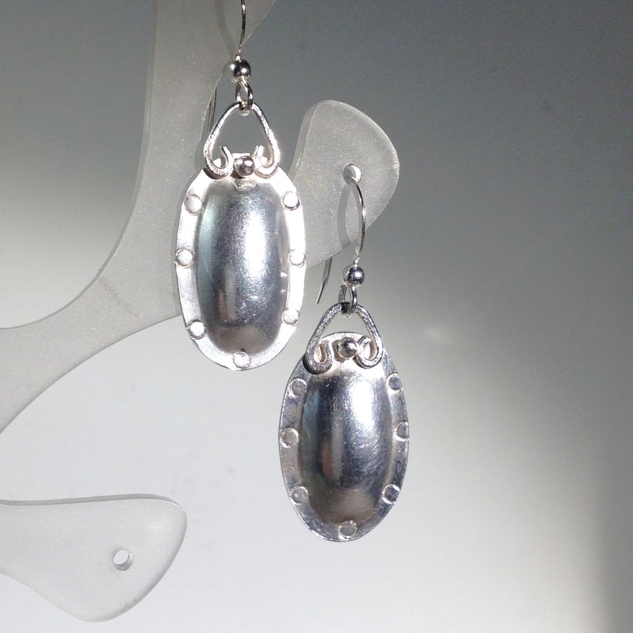 Silver oval earrings - gifted 