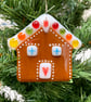 Fused Glass Gingerbread House - Handmade Glass Christmas Decoration - Image 1
