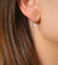 Forget-Me-Not Earrings, Silver Flower Stem Earrings - Image 2