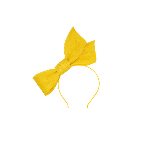 Fascinator Bow Headband in Yellow