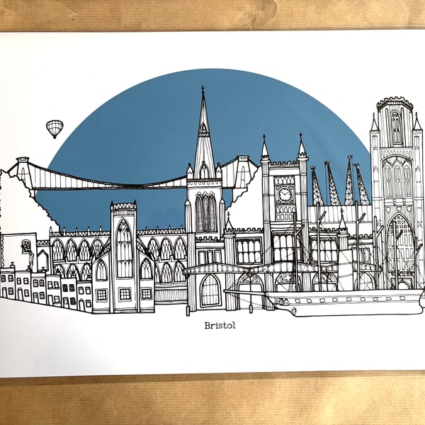 Perfectly Imperfect Bristol Skyline Art Print