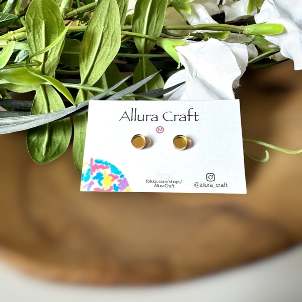 Little Gold Mirror Acrylic Stud 