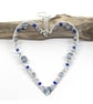 Silver and Blue Crystal Heart, Hanging Decoration - Image 1