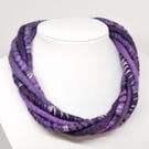 The Wrapped Twist: felted cord necklace in shades of purple