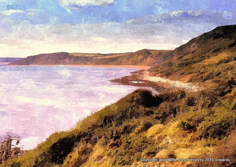 ACEO Collector Art - Dorset Coastal View