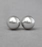 12mm Large Silver Pearl Stud Earrings - Chunky Light Grey Studs - Gift Ideas  - Image 2