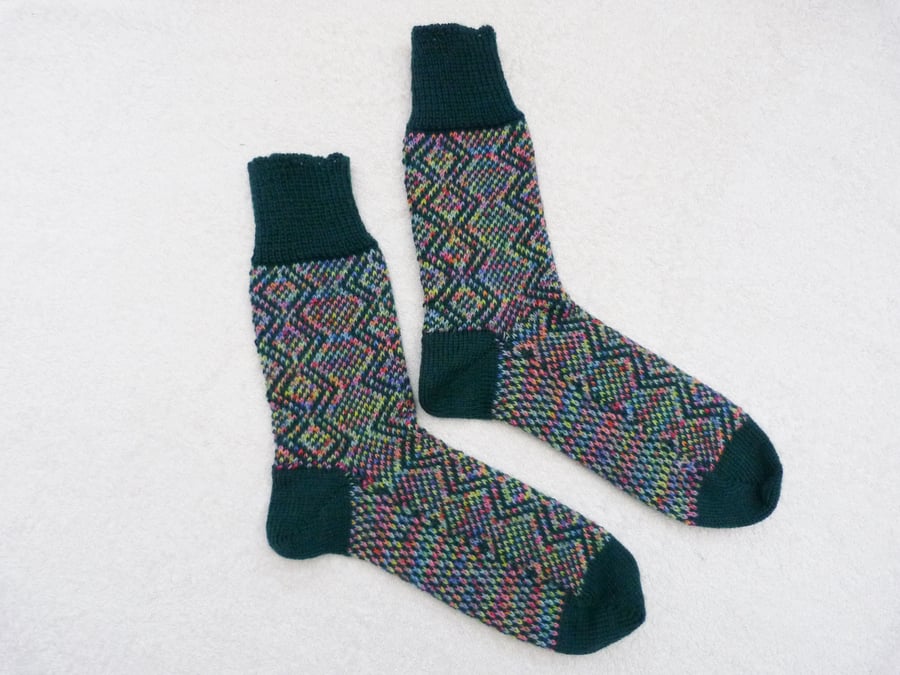 Fair Isle Pattern Socks Womens size UK 6 - 7